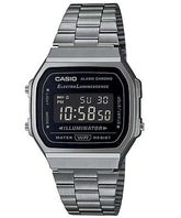 Casio Men's Watch Vintage Collection Digital, Black Dial Black Stainless Steel Strap, A168WGG-1BDF